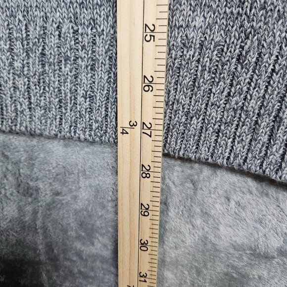 Chaps Sweater Mens Large Gray Stripe 1/4 Button Preppy Cotton Pullover NEW - Picture 9 of 9